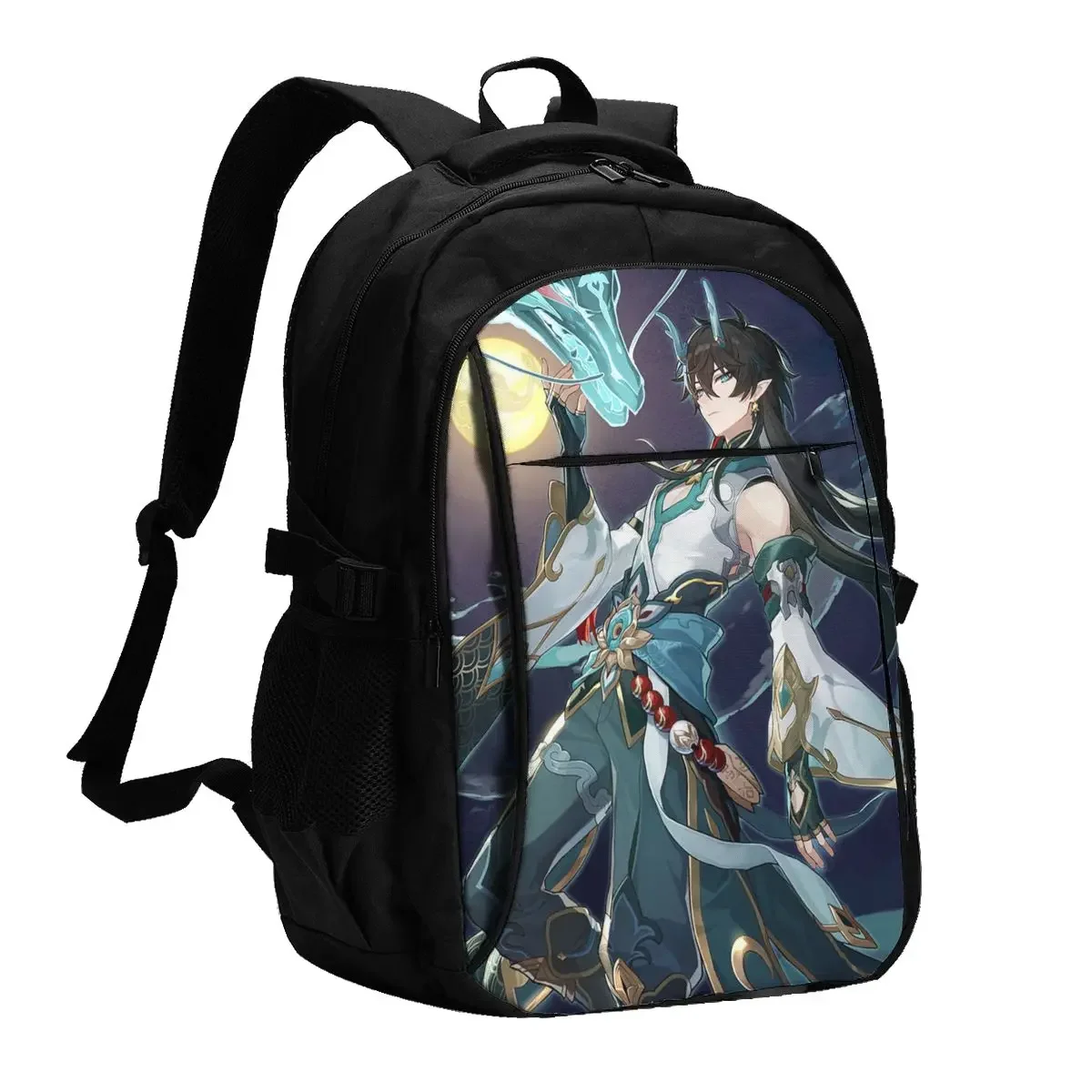 Anime Honkai Star Rail Robin Travel Laptop Backpack, Business Water Resistant Laptop Backpack with USB Charging Port College Bag