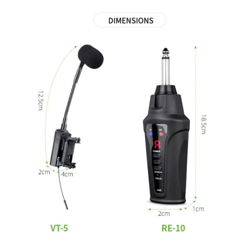 2025 vendita calda professionale UHF strumento wireless microfono amplificatore per performance sul palco pickup per violino mini piccoli microfoni