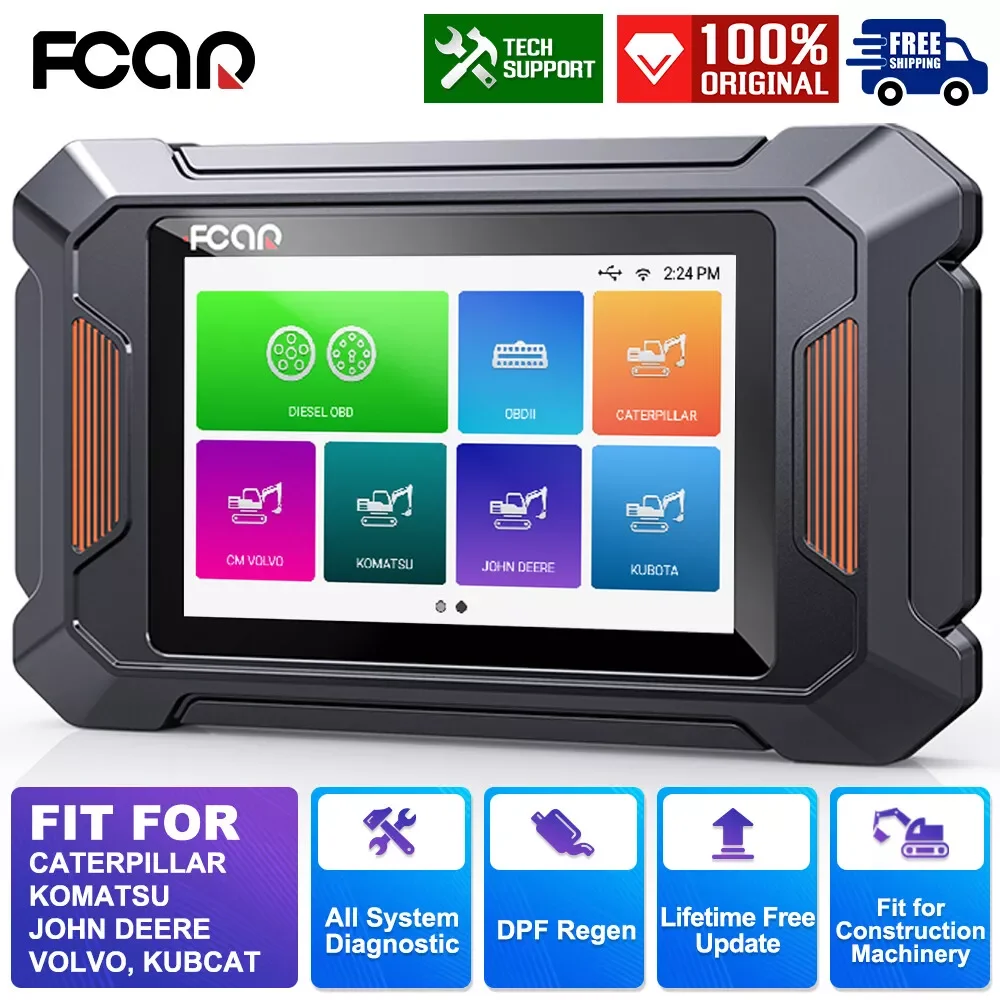 New FCAR F804 Construction Machinery Truck HD Diesel Full System Diagnostic Scanner D.PF Regen Heavy Duty Truck OBD Scanner