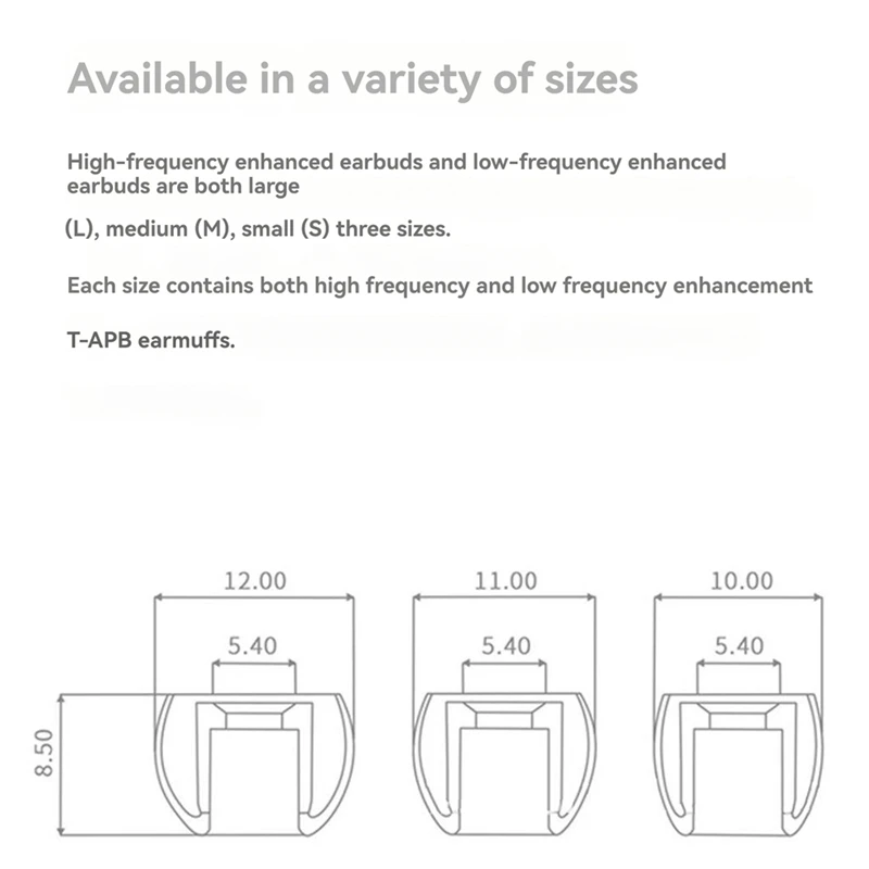 New-2 Pairs T-APB T300 Treble/Bass Enhancement Earphones Earbuds Soft Silicone Earphones (T300B+T300T) For Sony WF1000XM3