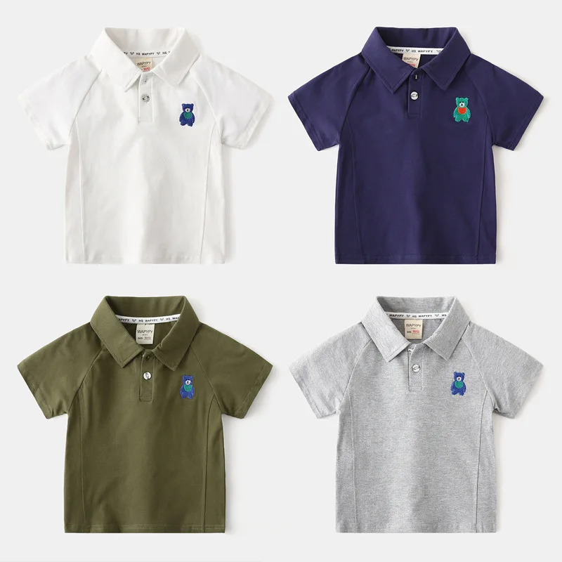 

Cute Bear Children Polo T-shirts Cotton Summer Toddler Boys Tees Kids Clothes