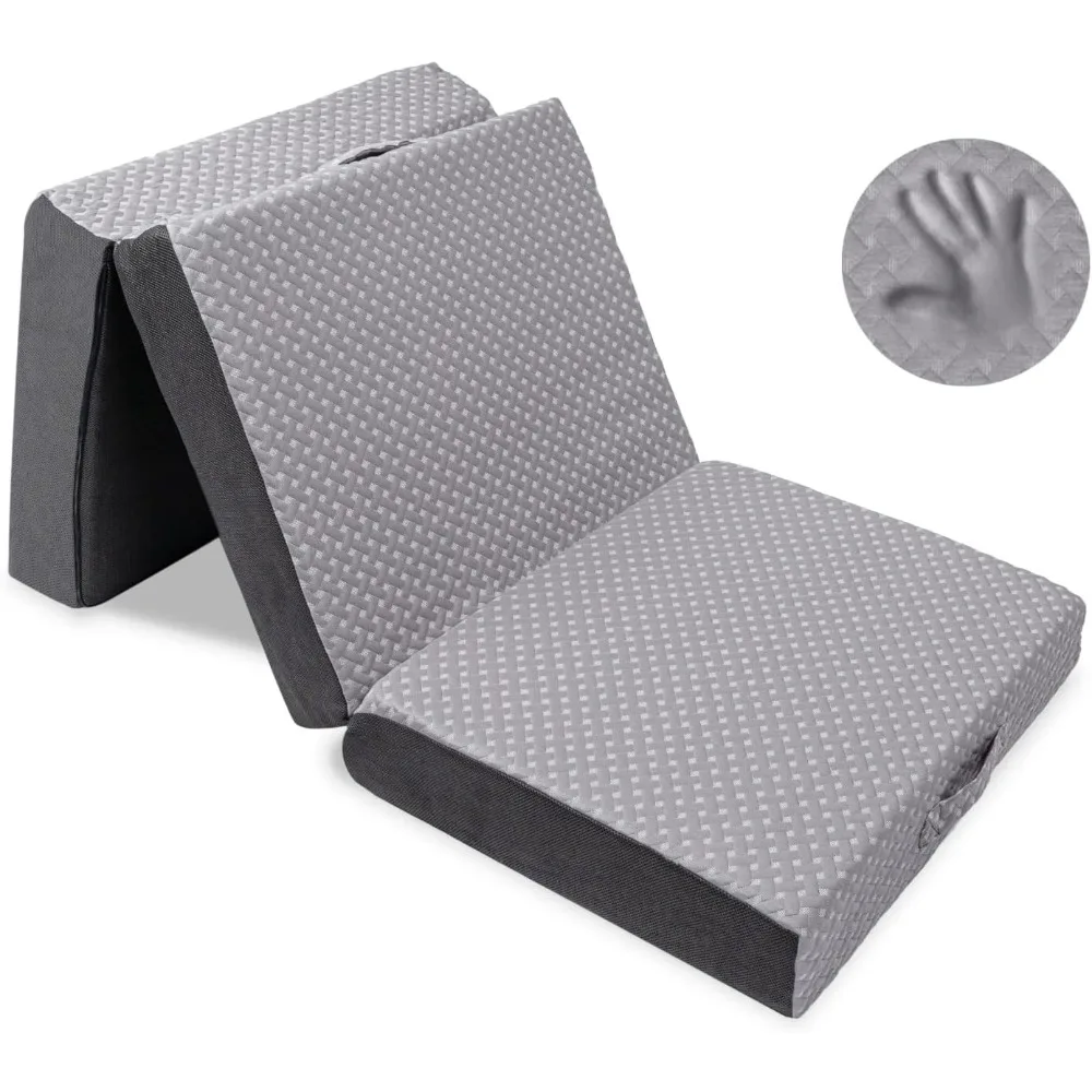 

Memory Foam Folding Mattress,with Washable Cover,Tri-Fold,Cot Size,oldable Mattress Topper.