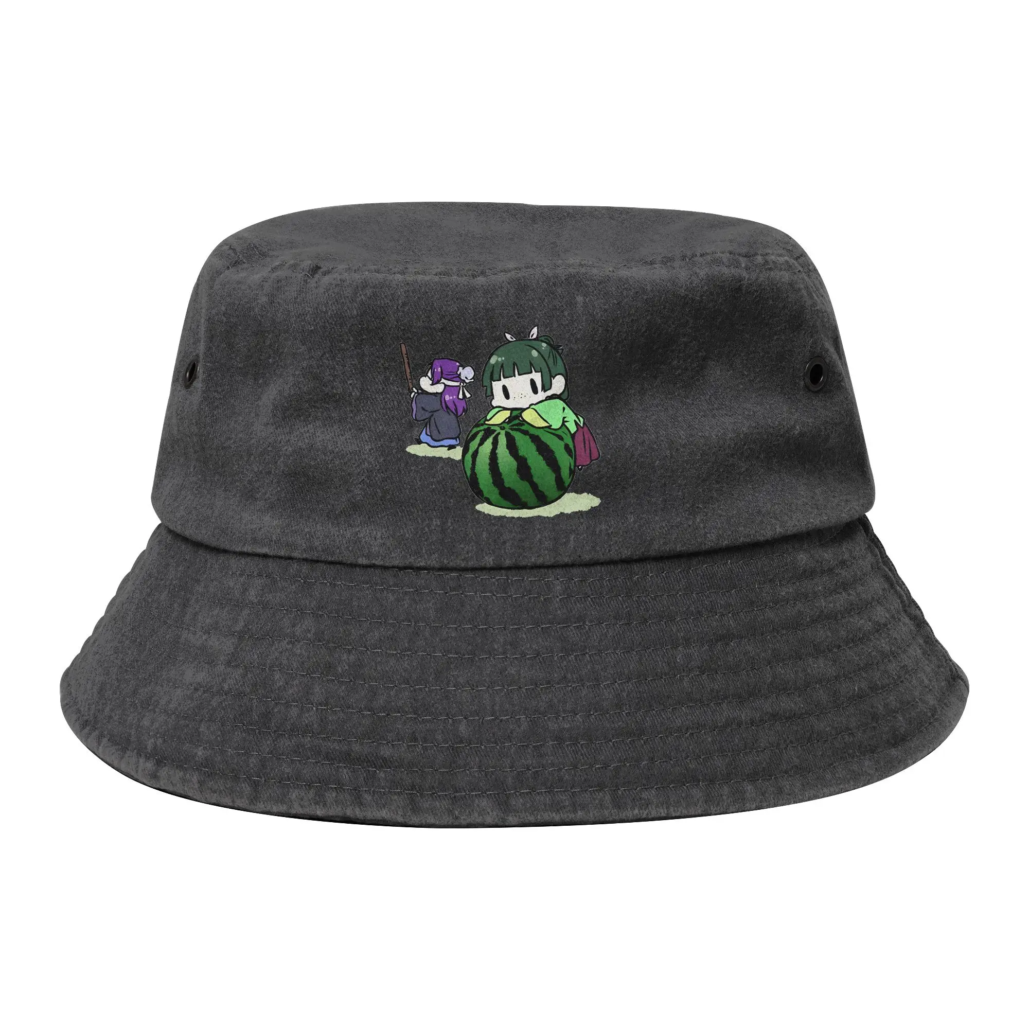 Melon Sister MaoMao Anime Bucket Hats for Unisex Summer The Apothecary Diaries Distressed Washed Field Hat Outdoor Fishing Hats