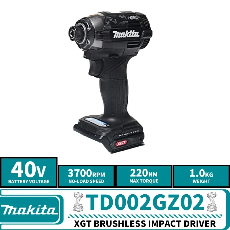 Makita TD002GZ Brushless Cordless Impact Driver XGT 40V Lithium Power Tools 3700RPM 220NM