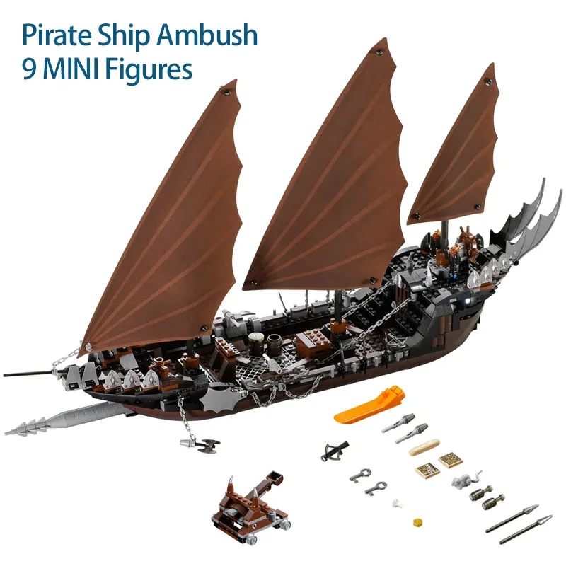 Pirate Ship Ambush Building Blocks Bricks Boat DIY Educational Toy Christmas Birthday Gifts Compatible 79008 16018