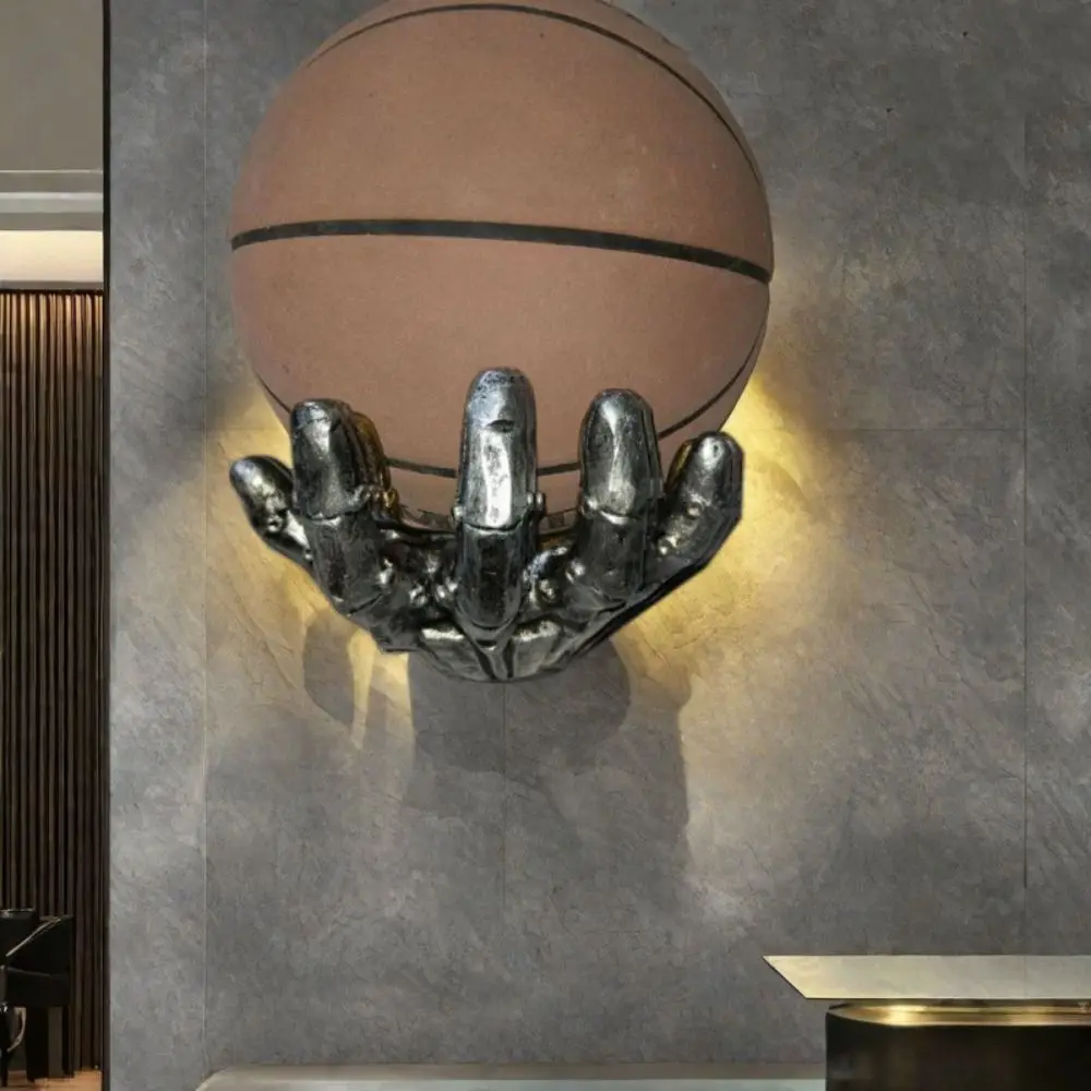 Model Resin Basketball Storage Rack Wall Mounted Creative Wall Hanging Decoration Handmade Art Background Pendant Bedroom