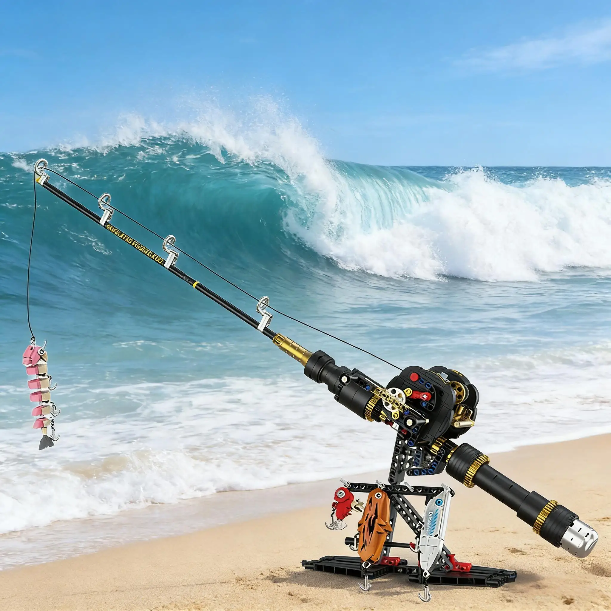 

Набор для сборки «Непобедимая удочка»: Модульная технология, серия техники, имитационная модель, разнообразные формы, игрушки-приманки, подарок