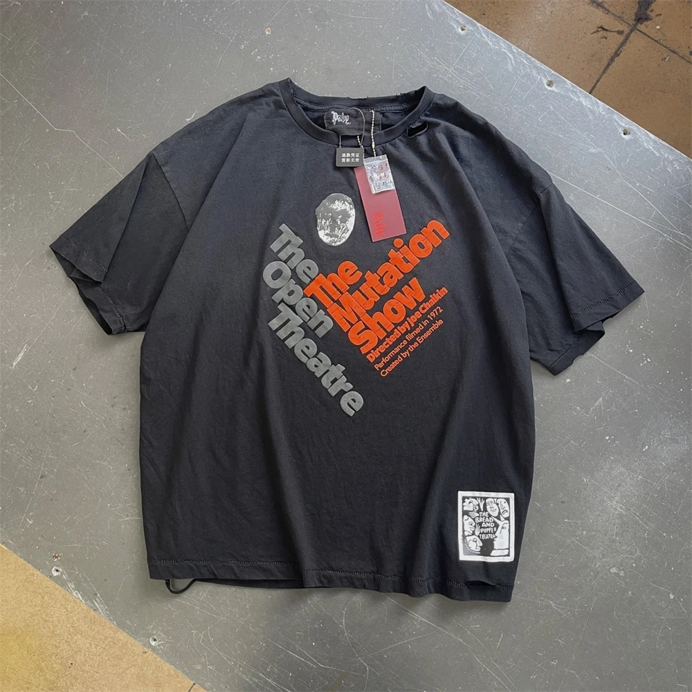 

Летняя свободная хлопковая футболка Paly Hollywo с буквенным принтом, винтажная универсальная модная футболка с короткими рукавами High Street