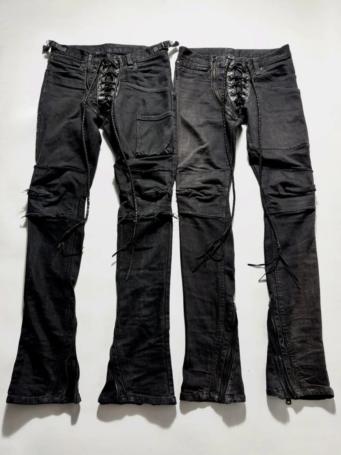 High Waist Micro Flare Denim Jeans with Belt Washed Effect Youth Spring Season Non Deformable IFSIXWASNINE Visual Series