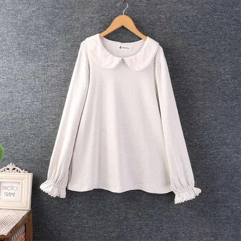 Autumn New Sweet Elastic Embroidered T Shirt Tops Women Long Sleeve Casual Top Z2319