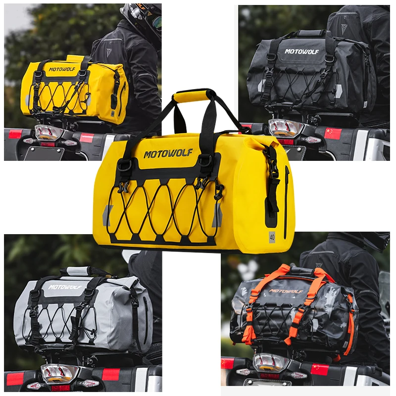 

Motorcycle Waterproof Tail Bag Travel Outdoor Dry Luggage Roll Pack Bag 40/66/90L Motorbike Luggage Backpack Motorcycle Seat Bag