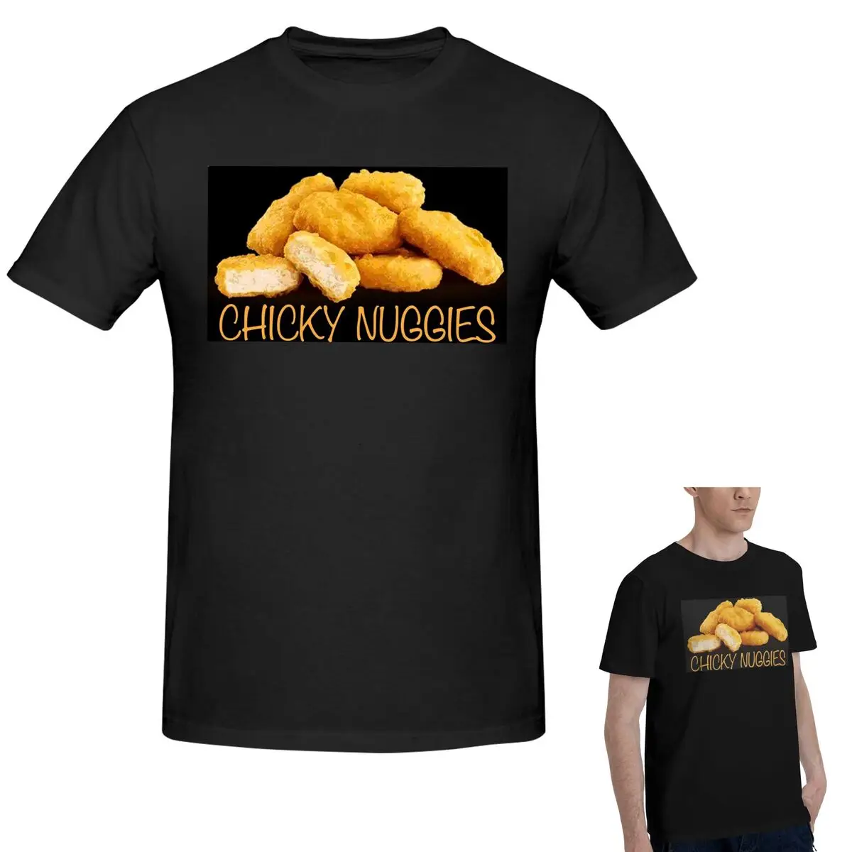 

100% Cotton Tasty Chicken Nuggets T-Shirt Men's Classic Oversized T Shirt Men O-Neck Summer Shirts Tops S-6XL