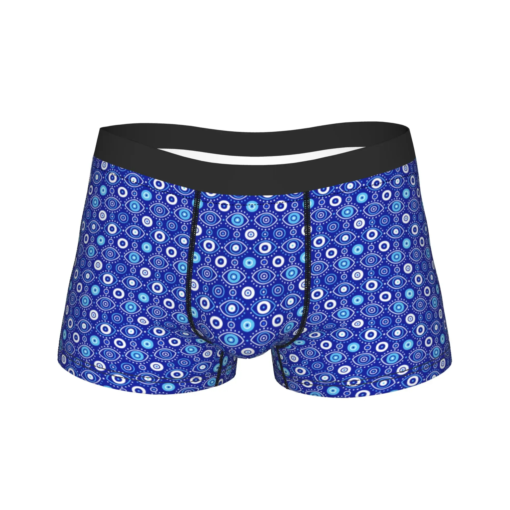 Custom Evil Eye Ethnic Pattern Mystic Greek Amulet Turkish Boxer Brief  Underwear Trenky Males Boxershorts Oversize Underpants