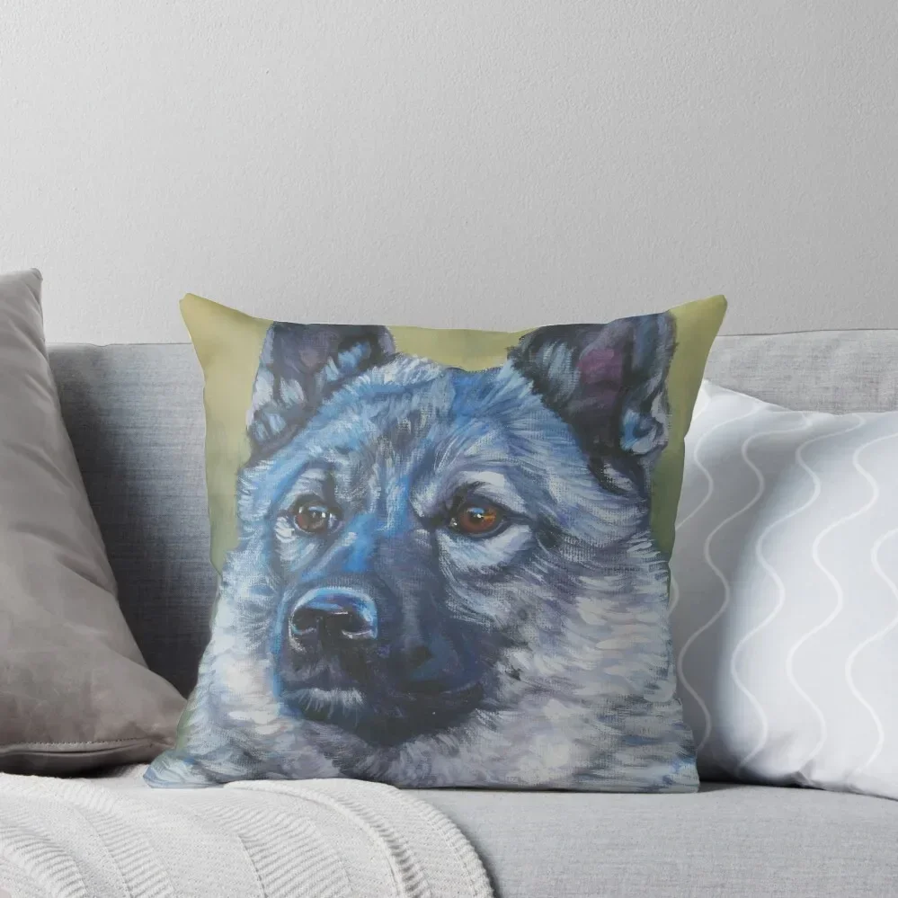 Norwegian Elkhound Fine Art Painting Throw Pillow Christmas Pillow Cases Pillow