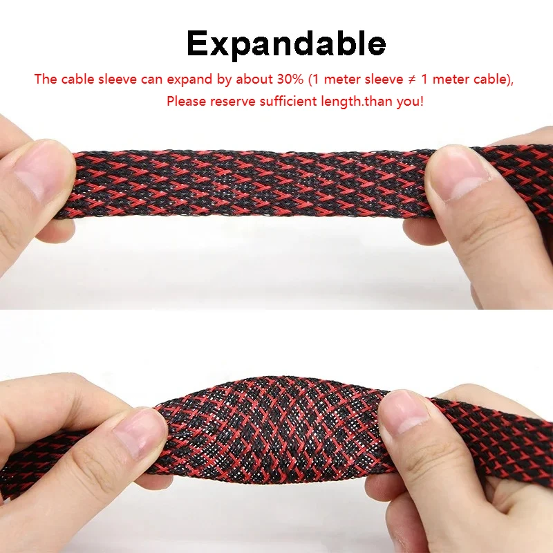 Multicolor PET Insulated Braid Sleeving for Cables