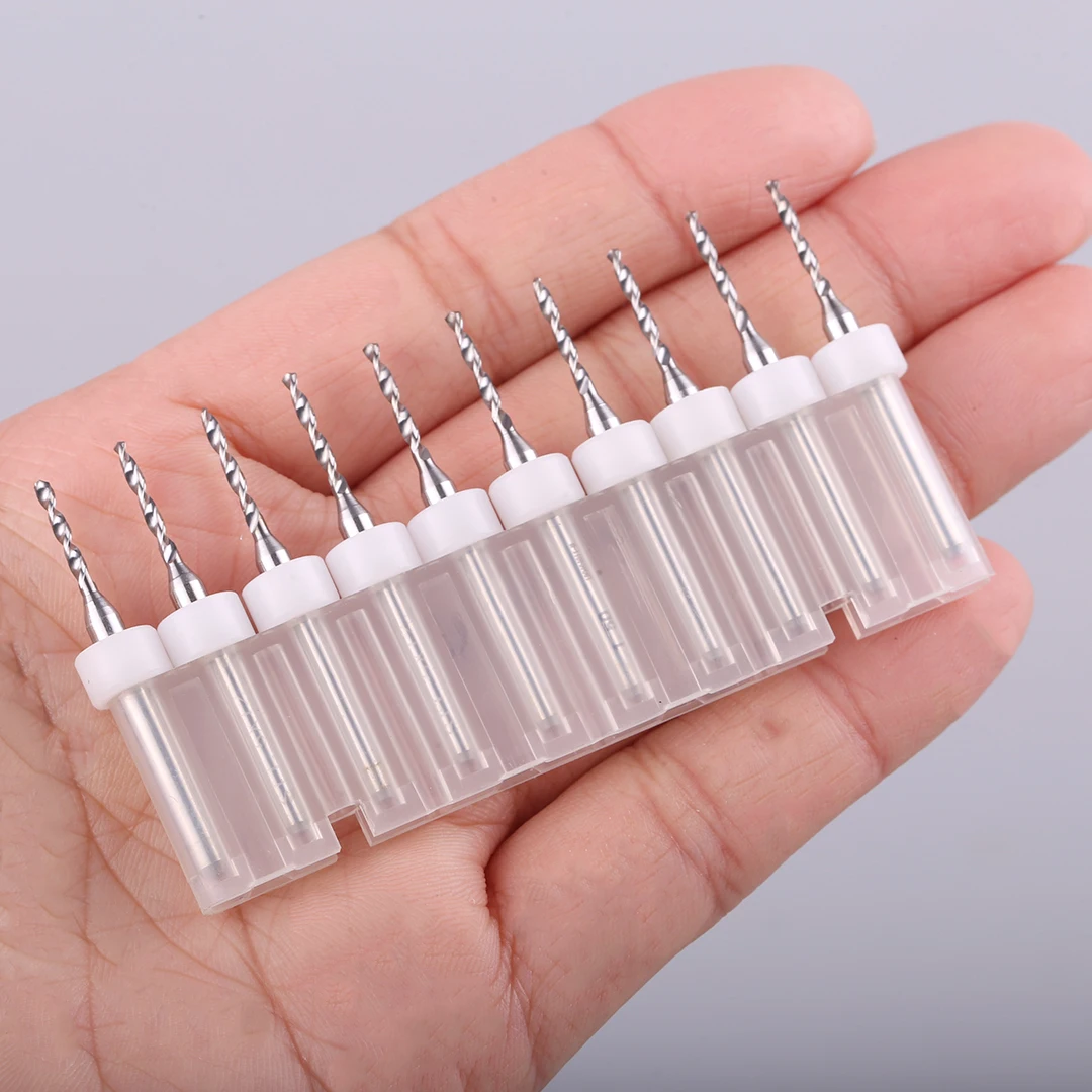 PCB Alloy Tungsten Steel Mini Twists Drills Bit Fixed Handle Drill 0.1-3.0mm 0.8/1/1.5/2 ForMicro Holes Precision Machining
