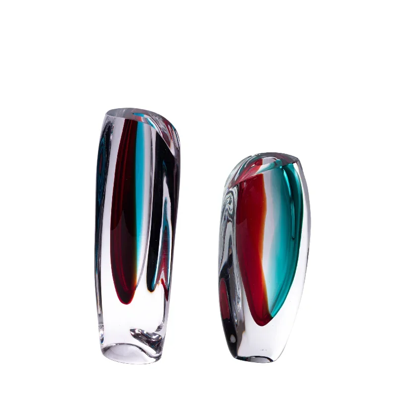 

Modern light luxury glass vase creative art flower ornaments with dried flowers hydroponic dining table