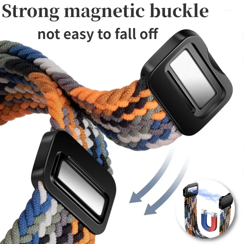 Braided Solo Loop For Redmi Watch 4 Magnetic Buckle Strap Watchband  For Xiaomi mi Band 8 Pro Adjustable Bracelet Wristband Band