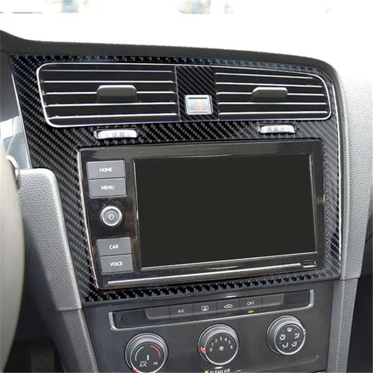 غطاء لوحة الملاحة GPS إطار تزيين من ألياف الكربون للجولف MK7 2014-2019