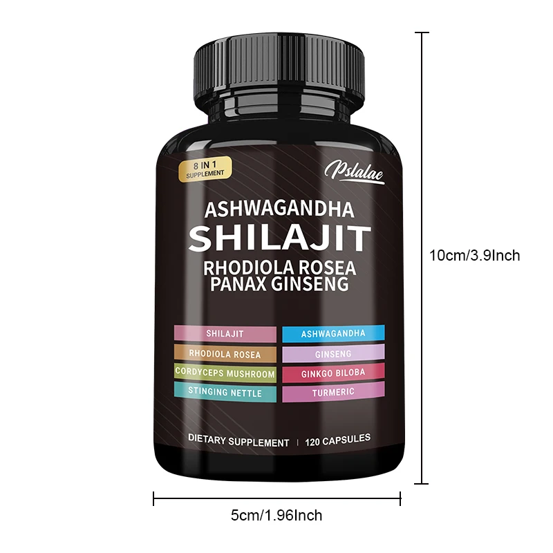 Shilajit, Ashwagandha, Rhodiola Rosea, Panax Ginseng - Boosts Energy and Endurance, Increases Muscle Mass