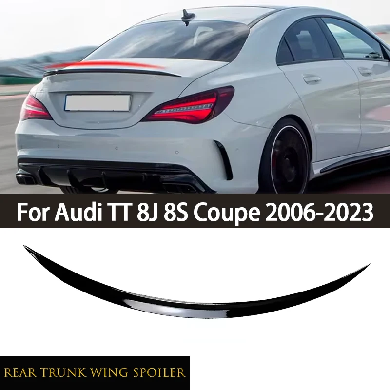 Car Exterior Tuning Rear Trunk Lid Spoiler Wing Stickers For Audi TT 8J 8S Coupe 2006-2023 Auto Accessories