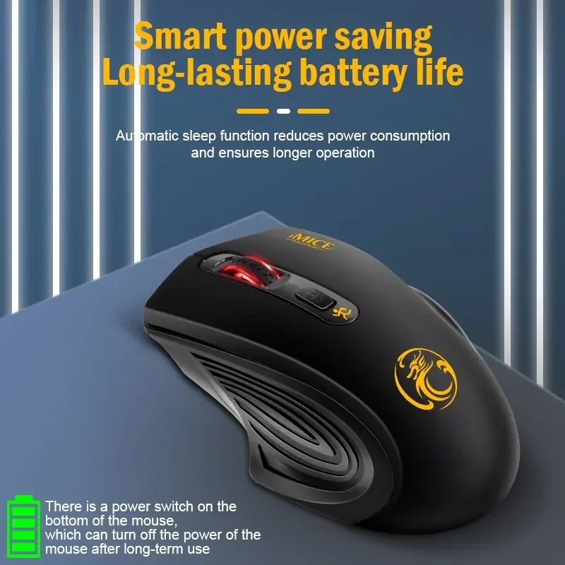 IMICE USB 3.0 Receiver Wireless Mouse 2.4G Silent Mouse 4 Buttons 2000DPI Optical Computer Mouse Ergonomic Mice For Laptop PC