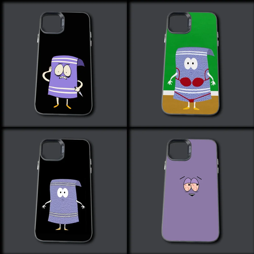 S-South Park T-Towelie Phone Case For iPhone 16,15,14,13,12,11,Mini,Pro,MAX Gray Silver Drop Matte Shockproof Back Cover