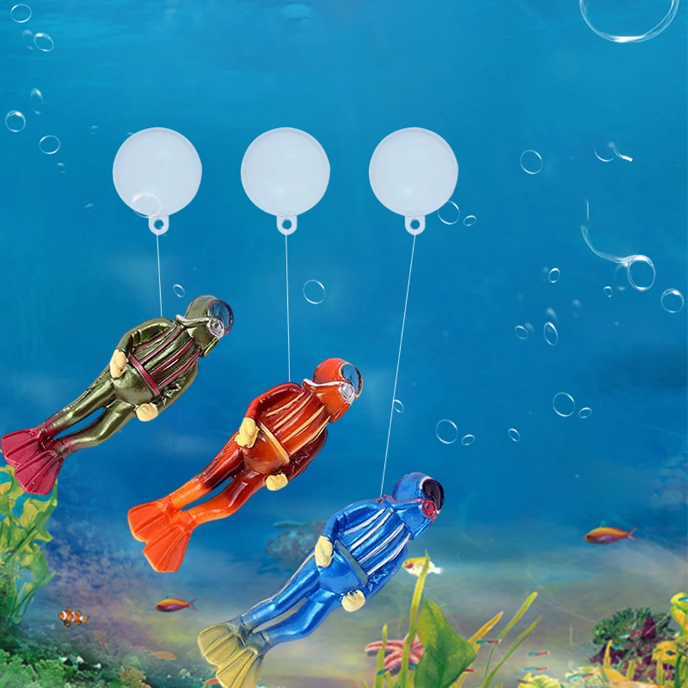 Mini figuritas de buceo Samll para decoración de Acuario, adornos flotantes para pecera, accesorios de paisajismo