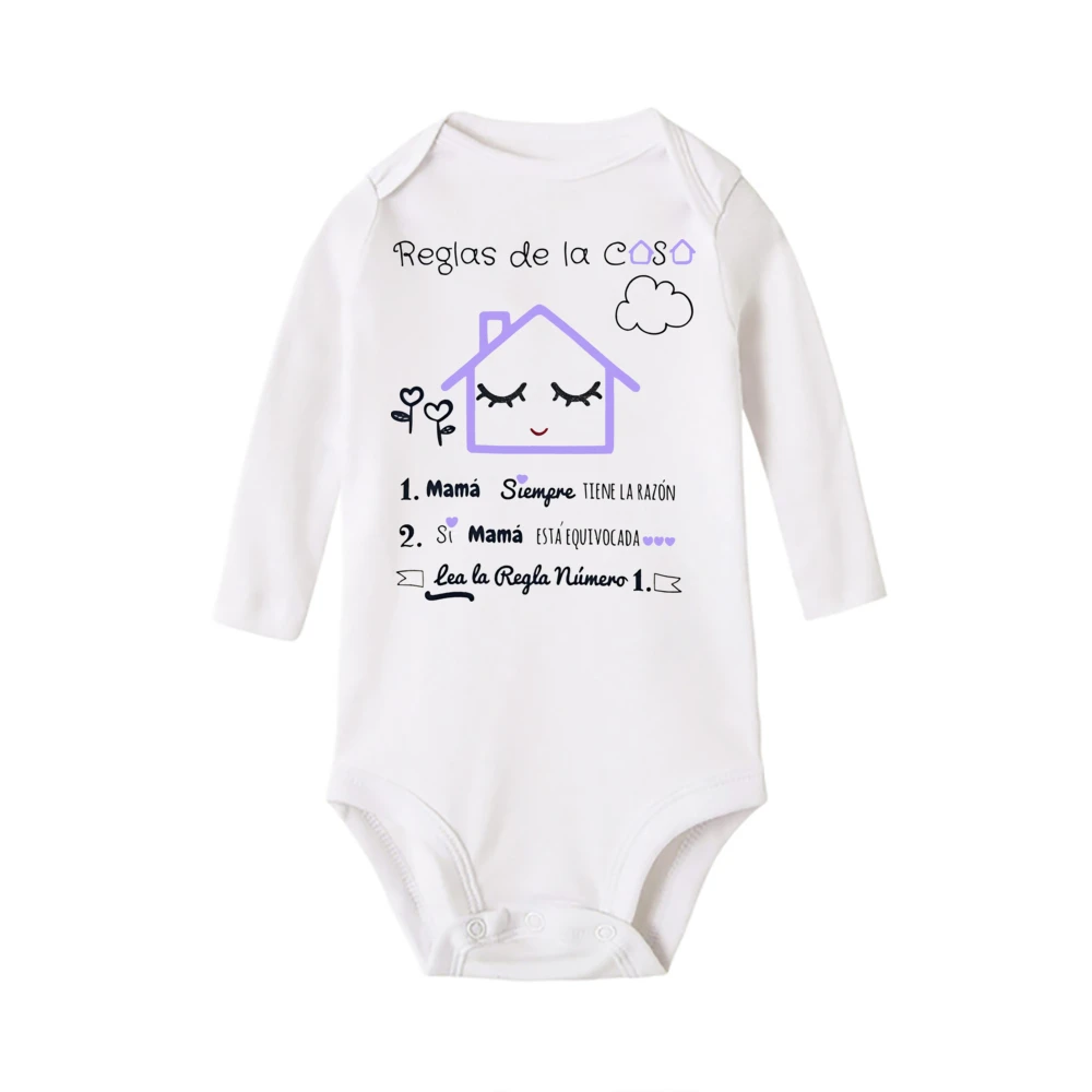 Spain Casual Girl Boy Baby Bodysuit Mothers Day Comfort Jumpsuit Long Sleeve Crew Neck Infant Romper Winter Warm Newbron Clothes