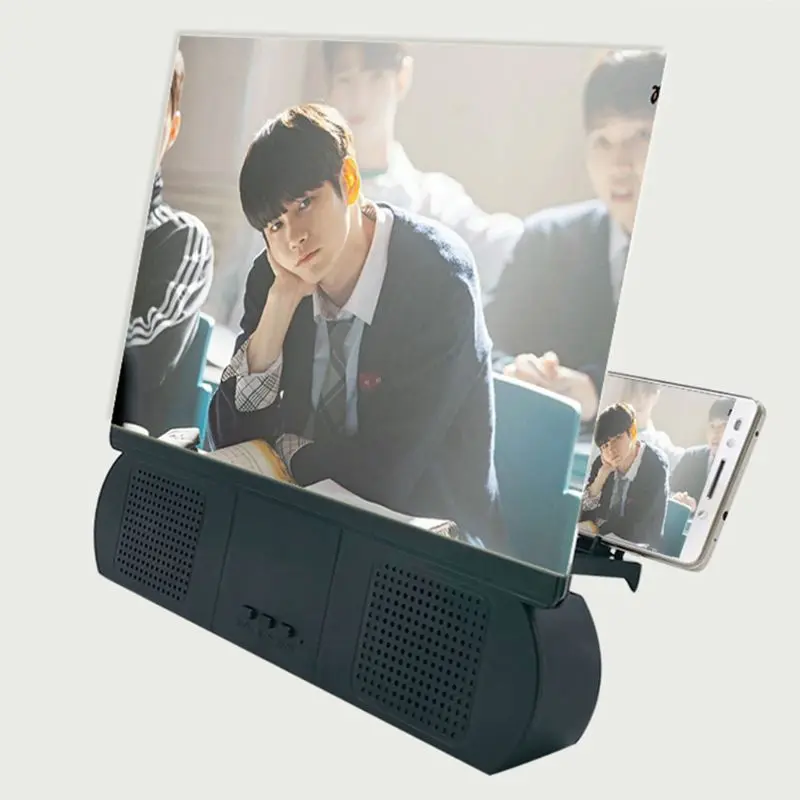 Mobile Phone Screen Video Magnifier with Speaker for All Phone Folding Curved Enlarged Movie Amplifying Projector Base