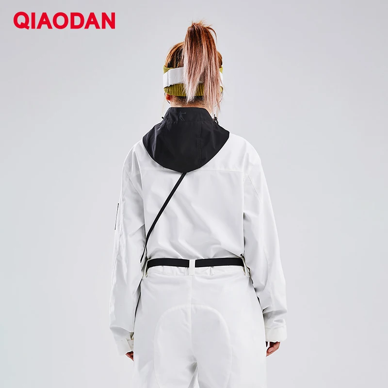 QIAODAN 2023 Women Snowboarding Sets Ski Suit Outdoor Warm Pants&Jacket Windproof Waterproof Sports 2PCS Clothing XWW42212402R