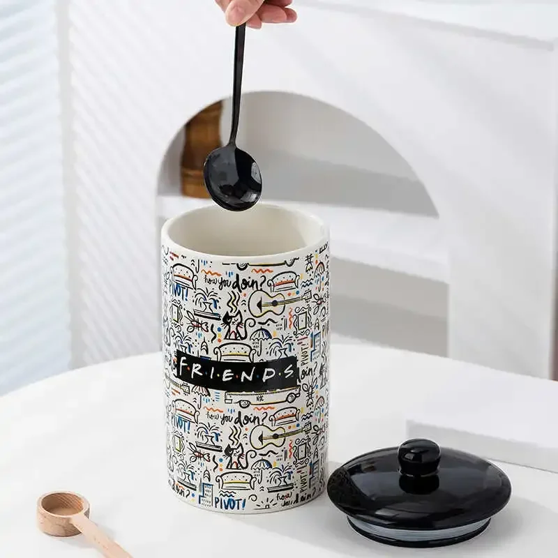 

Large-capacity ceramic tea cans, storage sealed cans, creative storage, snacks, biscuits, jars, grains