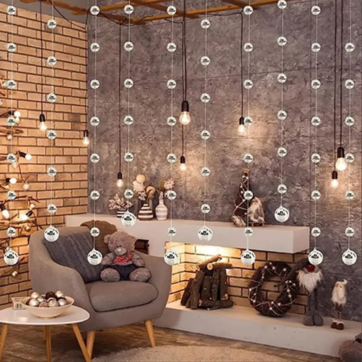 

2026 + 8 упаковок 4,9 футов диско-шар украшения для вечеринки мини-диско-шар украшения зеркало для рождественской свадьбы 70-х годов танцевальная музыкальная вечеринка