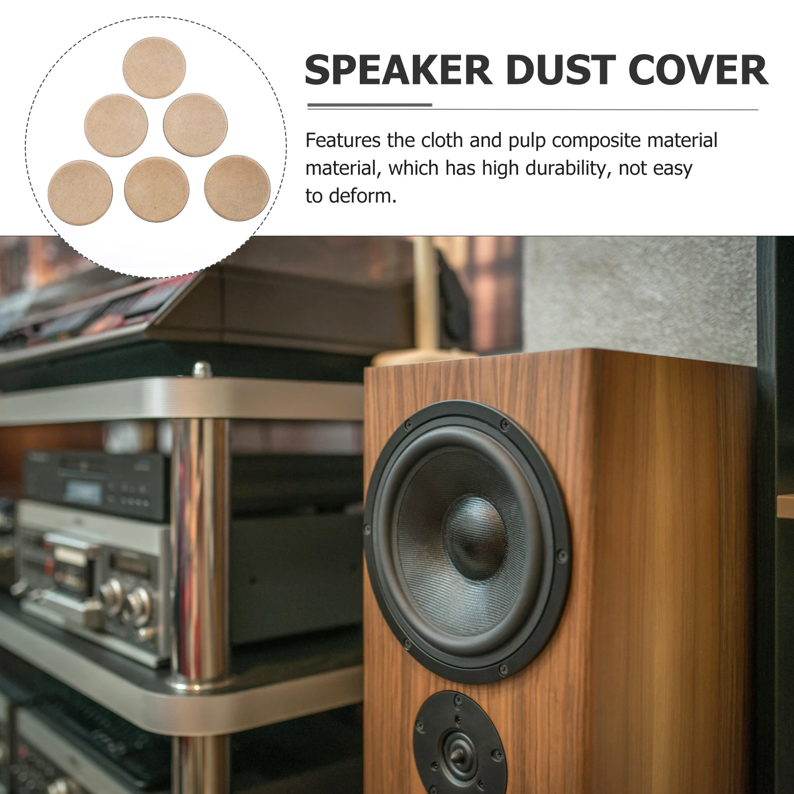 

6pcs Speaker Dome Replacement Subwoofer Coil Coverdustproof Flexible Composite Material Protect Speaker Coil Not Easy Deform