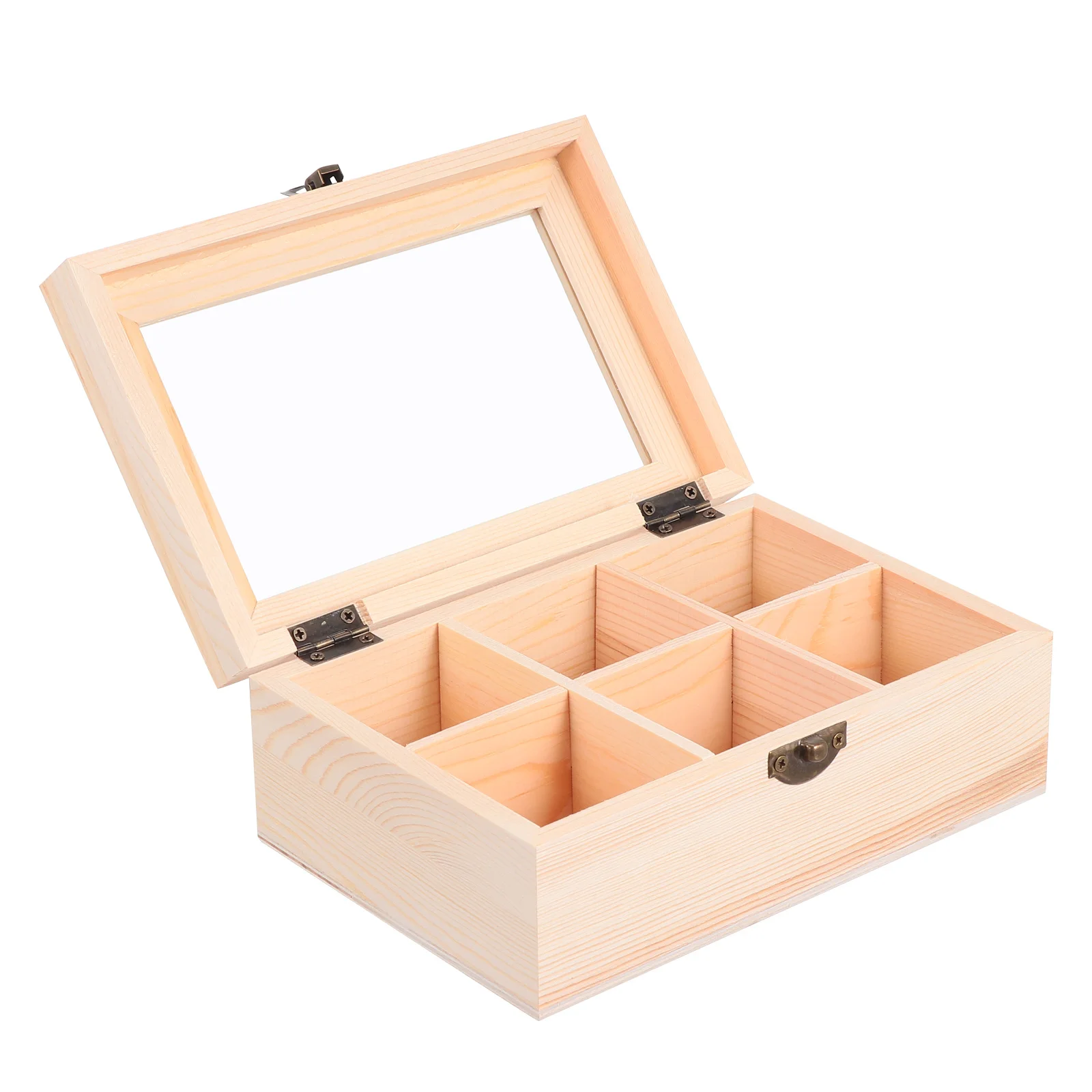 

1Pcs Wooden Storage Box Environmentally Resistant Multi Compartment Desktop Storage for Jewelry Accessories Small