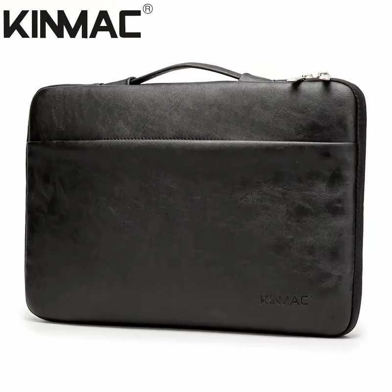 Leather laptop carry-on case with waterproof and shockproof features and corner protection cover