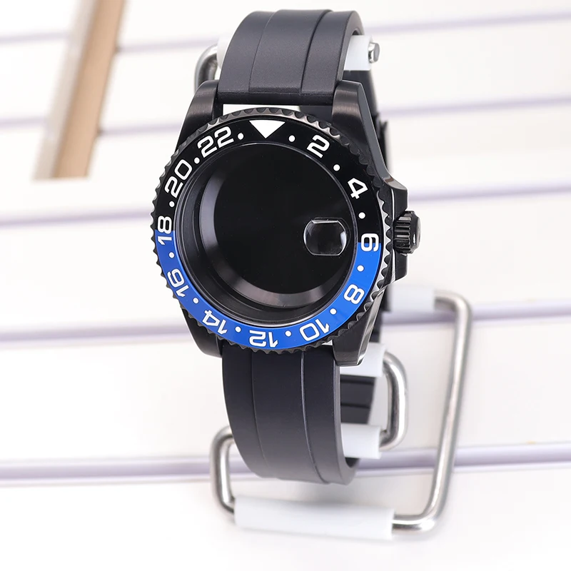 NH35 40mm Watch Case Rubber Strap For SUB GMT Nh34 Nh35 Nh36 Nh39 4R36 Nh70 Nh72 Miyota 8215 Eta 2824 Uni-directional 120 clicks