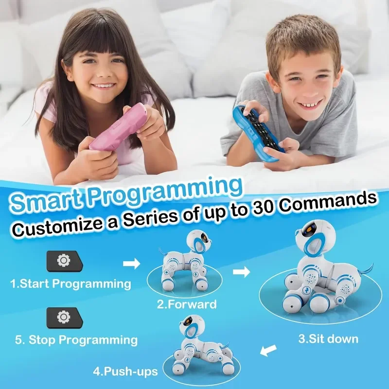 Smart Robot Dog Toy Remote Control Interactive Dancing Pet Electronic Puppy Gift for Kids Boys Girls Toddlers Age 3-12