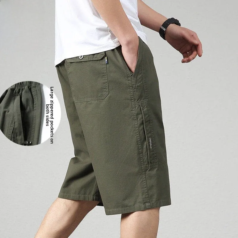 

Мужские брюки из чистого хлопка длиной до колена, свободного прямого кроя, больших размеров, для мужчин среднего возраста, летние, повседневные, TUCANO