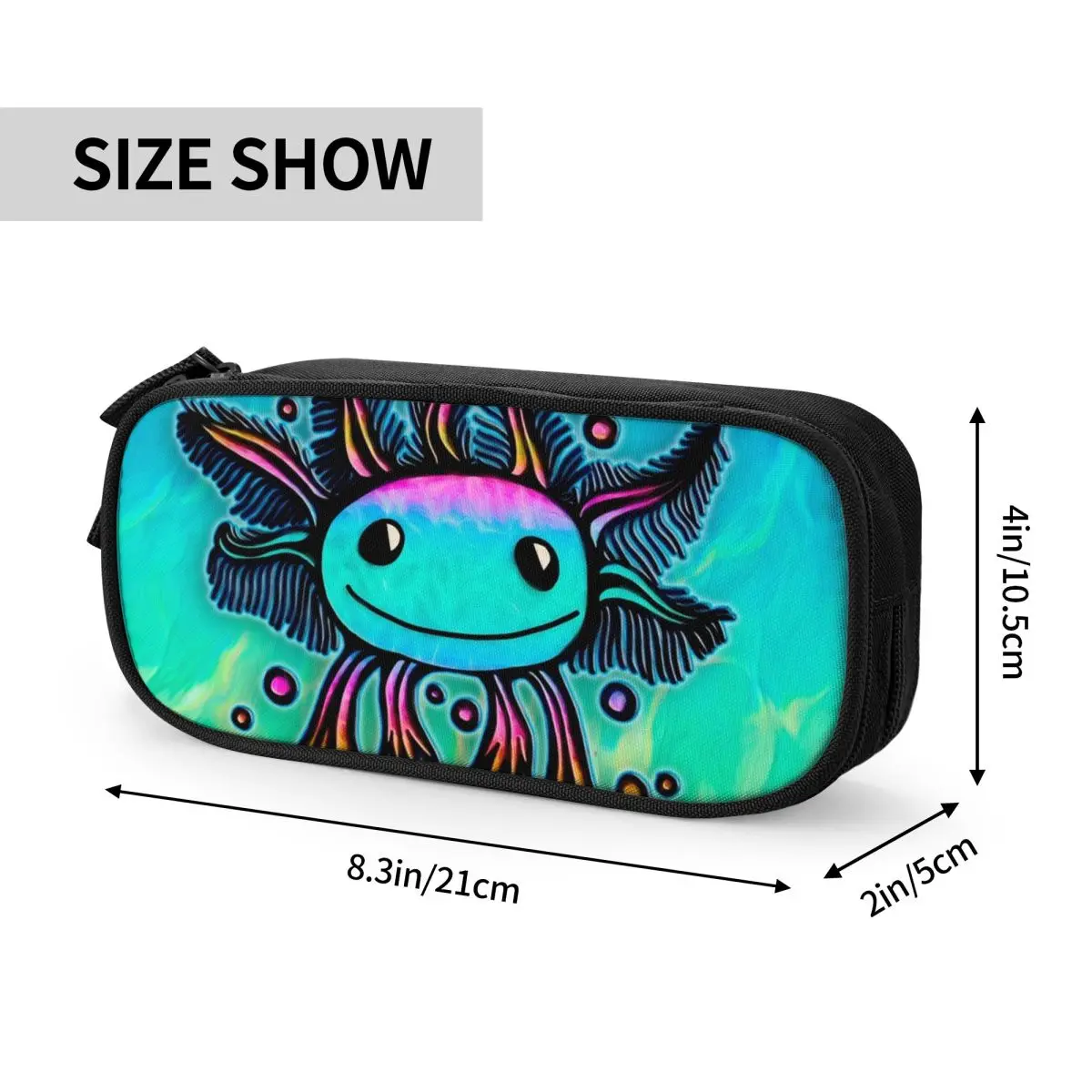 Cute Kawaii Axolotl Pencil Case Exotic Animal Pencil Box Pen Holder for Girls Boys Big Capacity Bags Students School Stationery
