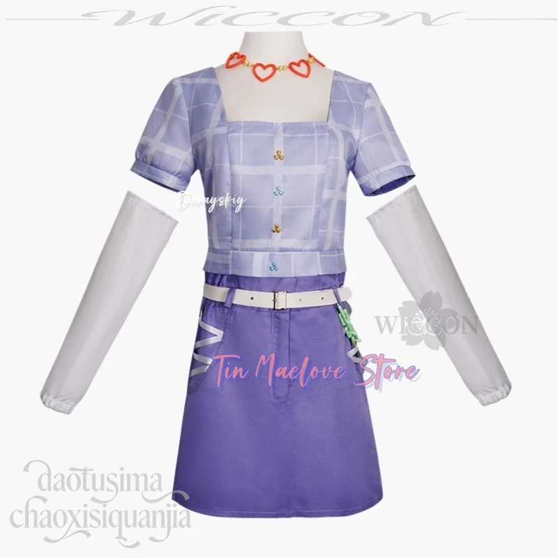 

Аниме-игра Project Sekai New Event: Chase My IDEAL IDOL! Косплей-костюм, униформа айдола, фиолетовое кавайное платье, пальто, парики, Хэллоуин.