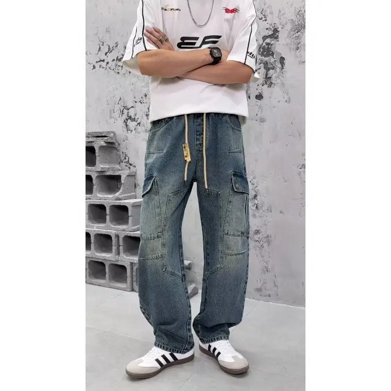 กางเกงยีนส์ทรงตรงหลวมสไตล์อเมริกันย้อนยุคแบบวินเทจ ลุคทำงานลำลอง รุ่นใหม่จาก SENSIR