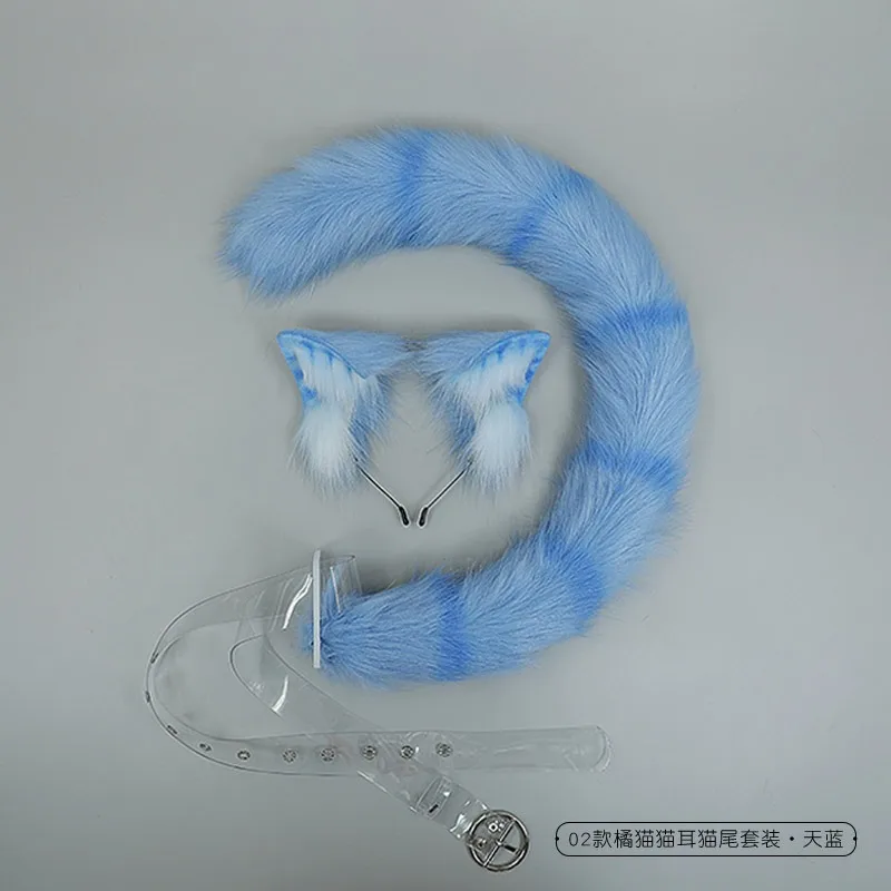ぬいぐるみ猫耳リアルなロリータヘッドバンド猫の尻尾コスプレアクセサリー手作りシミュレーション獣耳ハロウィン帽子かわいい