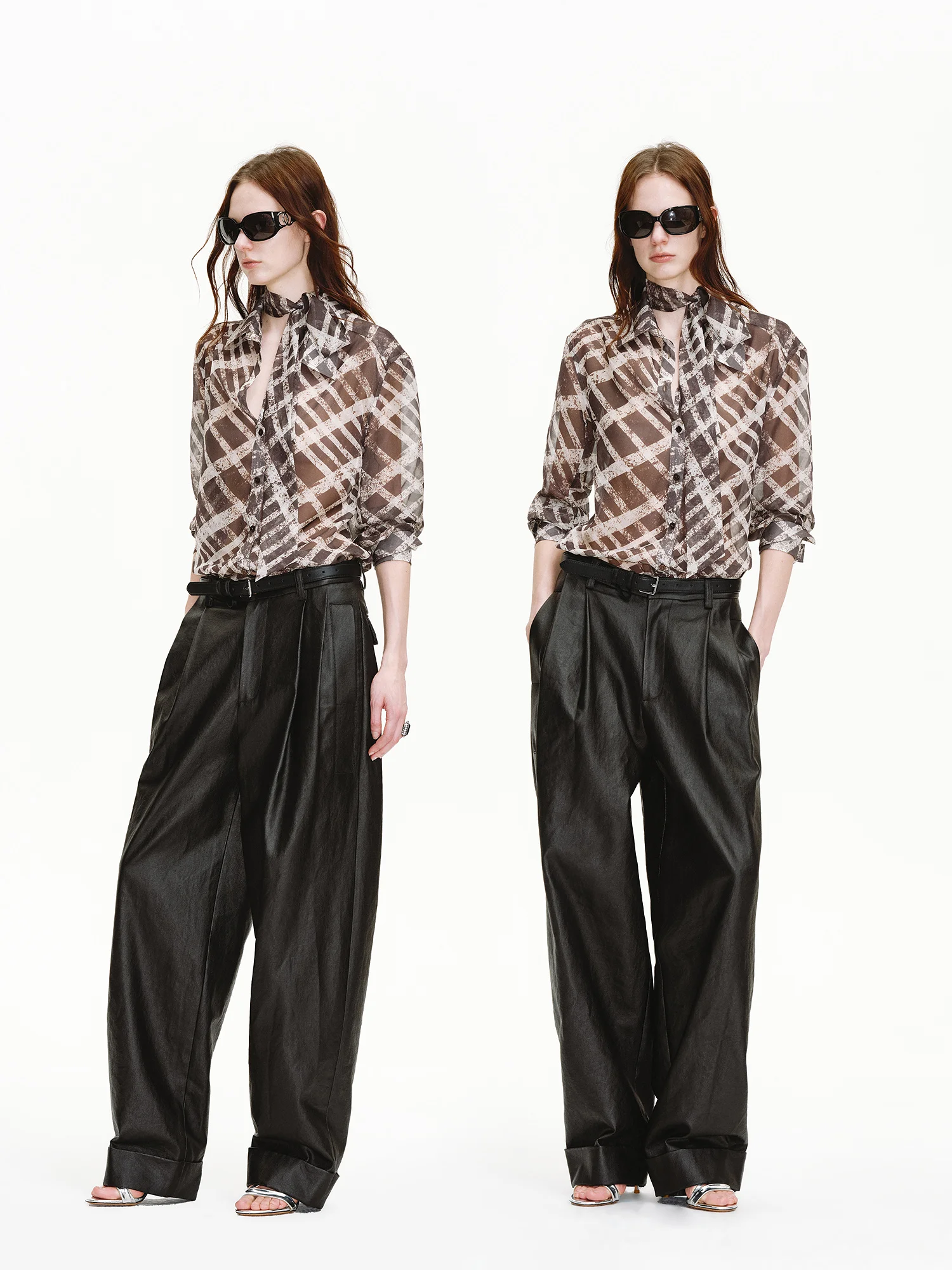 

Low Waist Wide Leg Casual Pants Women's Loose Fit Faion Trousers Proced Front Folded Design Comfortable Breathable