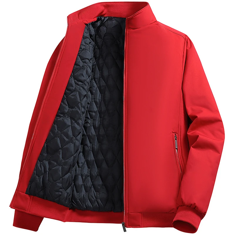 Мужская куртка с воротником-стойкой, мужская парка, зимняя новая пуховая куртка, флисовые теплые куртки, мужское деловое пальто для отдыха, бейсбольные пальто M-8XL