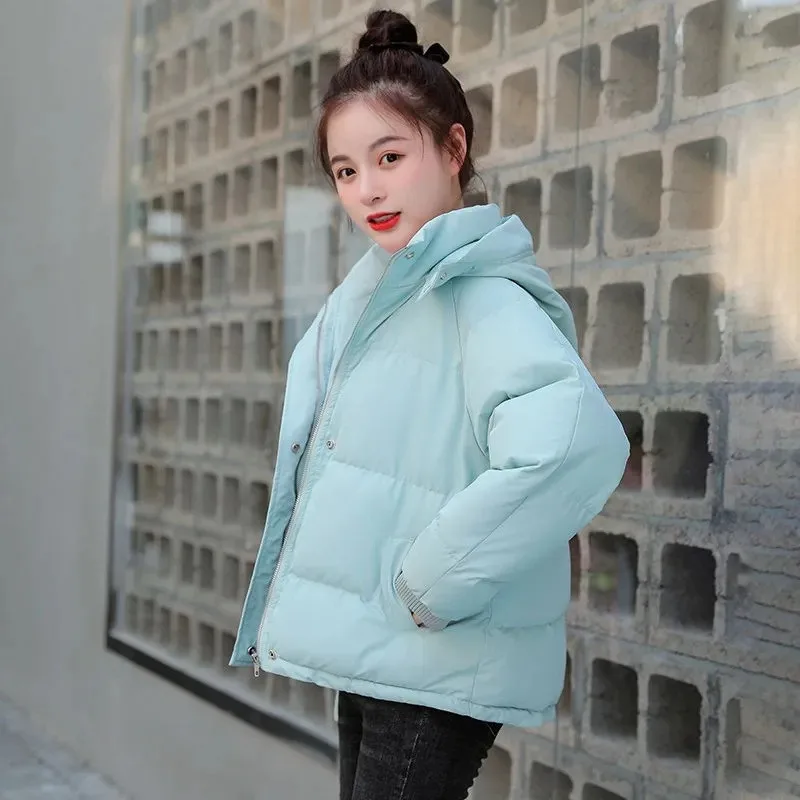 2023 New Winter Women Parkas Jacket  Bread Service Jackets Thick Warm Hooded Cotton Padded Parka Puffer Coat Female Outwear