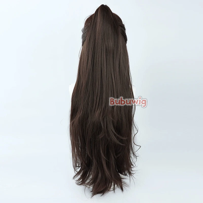 Bubuwig Synthetic Hair Dazai Osamu Cosplay Wigs Bungo Stray Dogs Dazai Osamu 100cm Long Brown Ponytail Cos Wig Heat Resistant