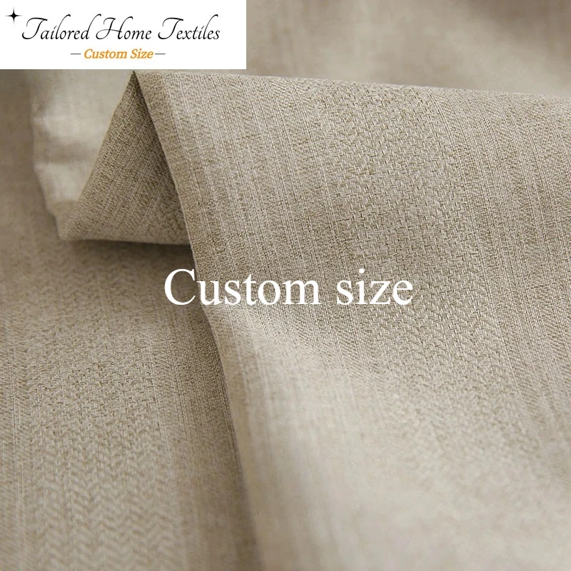 

Custom Size French Linen Curtains Semi-blackout Simple Chinese Living Room Tea Room Study Curtain for Living Dining Room Bedroom