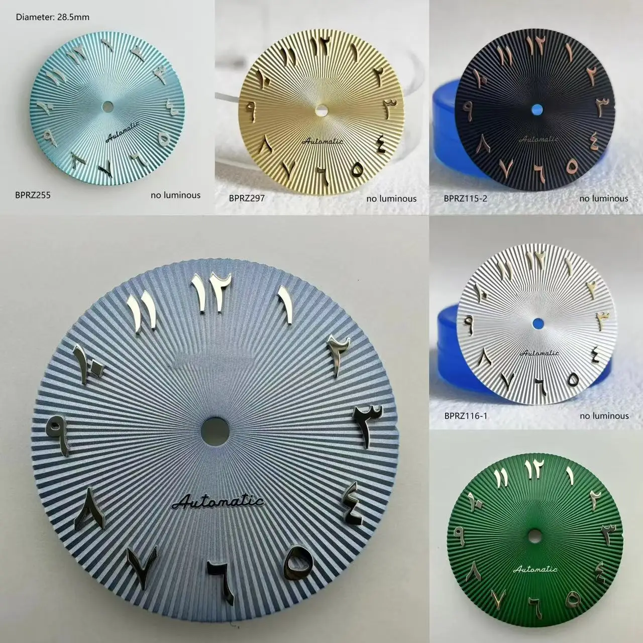 

28.5mm no luminous no calendar Arabic numerals s logo dial NH35 automatic movement with 3 o'clock position 29mm Arabic s dial