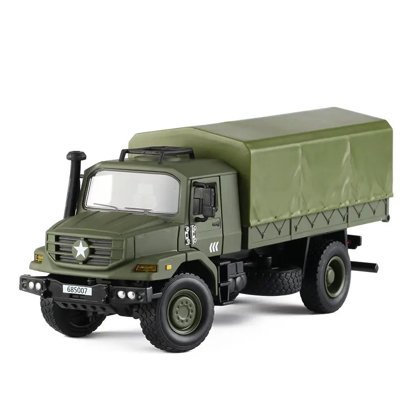 

1:36 Military Transport Truck Alloy Model,Simulation Metal Die-casting Sliding Collection Car Boys Collection Childrens Gifts